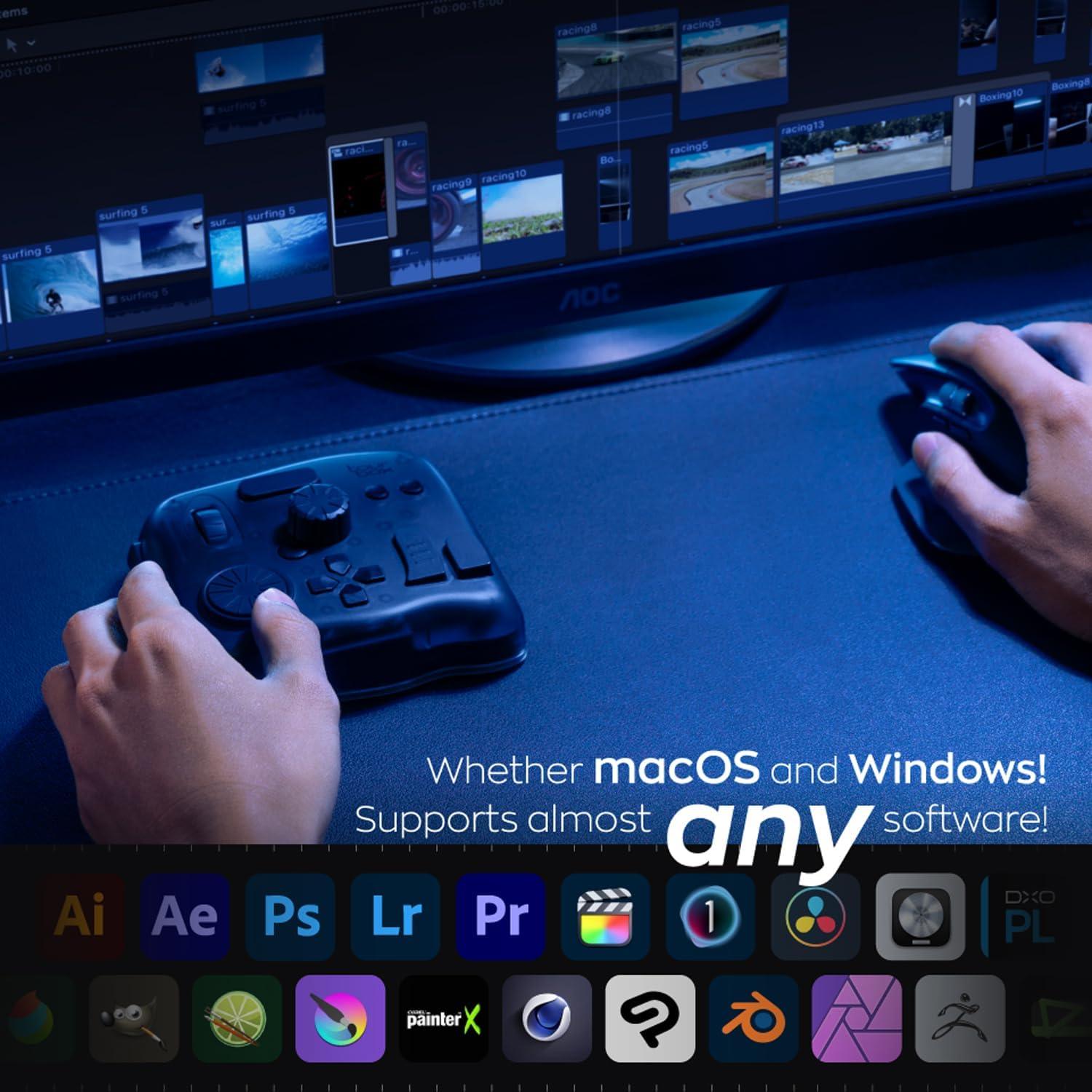 Controle Tourbox Elite | Bluetooth Wireless | Teclado Artista PS | Preto