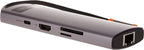 Adaptador Baseus Estação de Ancoragem USB-C HUB 8 em 1 com HDMI 4K | 100W