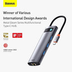 Adaptador Baseus Estação de Ancoragem USB-C HUB 8 em 1 com HDMI 4K | 100W