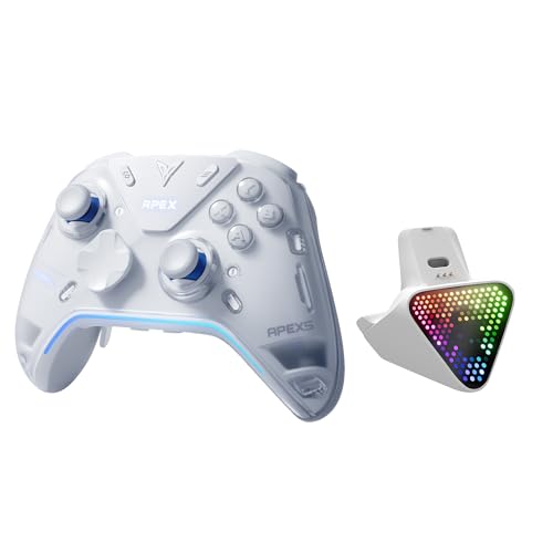 FLYDIGI Apex 5 PC Controller And Charger Dock 2 Pro White Bundle