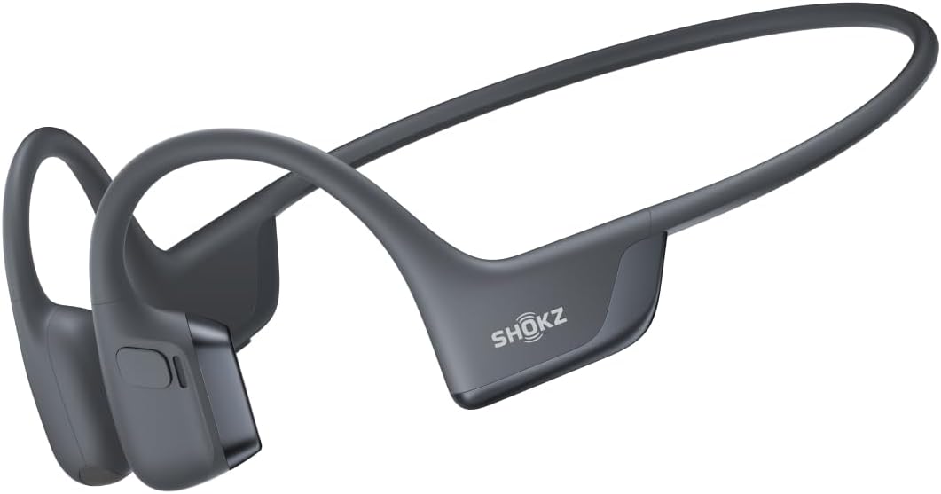SHOKZ OpenRun Pro 2 Bone Conduction Bluetooth Sport Headphones, Black Bundle with Reflective Strip；DualPitch premium sound；Open ear awareness; Smart Mic; IP55; 12H battery; Running/Cycling/Hiking
