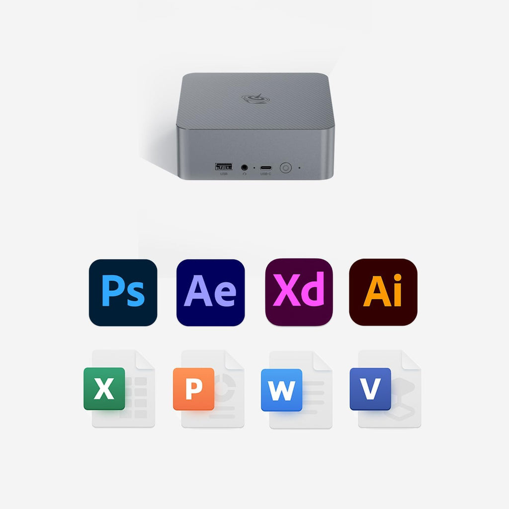 Beelink EQR7 Mini PC, AMD Ryzen 7 7735U(6nm, 8C/16T) up to 4.75GHz Mini Computer 24GB LPDDR5 RAM 1TB M.2 PCIe 4.0 SSD, 4K@60Hz Dual Display, Built-in PSU WiFi6/BT5.2/2.5G
