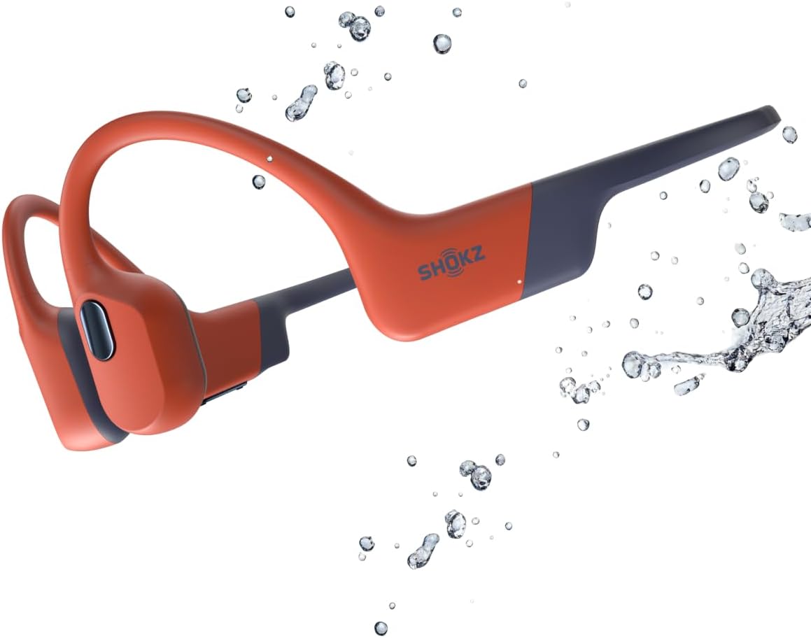 SHOKZ OpenSwim Pro Open-Ear MP3 Headphones,  IP68 Waterproof, 32G MP3 IP68 waterproof; Bluetooth + 32GB MP3 modes; Vivid underwater sound; 9H battery; Swimming/Water sports