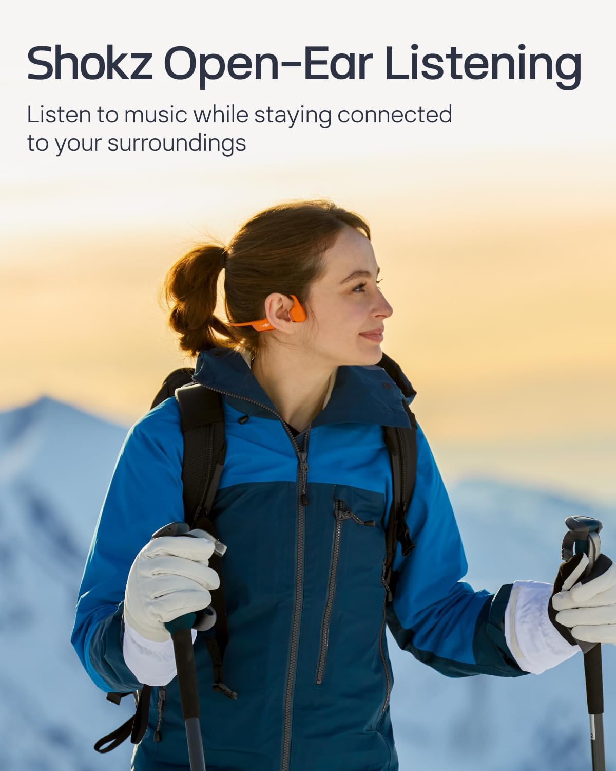 SHOKZ OpenRun Pro 2 Mini Bone Conduction Bluetooth Sport Headphones, Bundle with Reflective Strip；DualPitch premium sound；Open ear awareness; Smart Mic; IP55; 12H battery; Running/Cycling/Hiking
