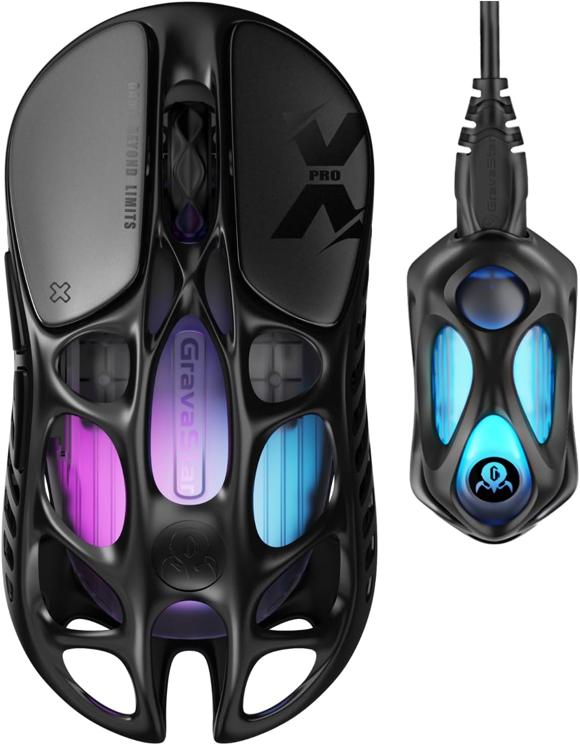 GravaStar Mercury K1 Pro Keyboard Cyberpunk & X Pro Mouse Galaxy Black