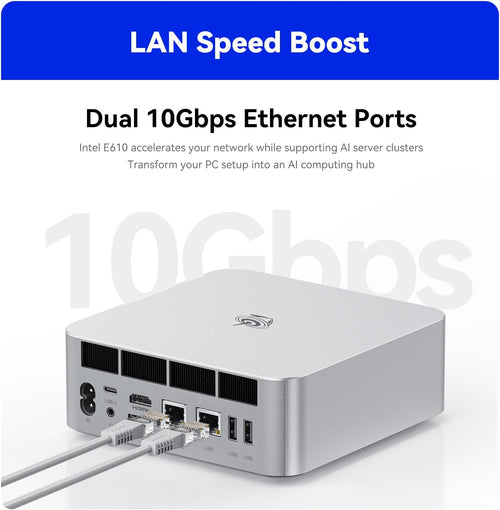 Beelink GTi15 Mini PC, Intel Ultra 9 285H (up to 5.4GHz) 16C/16T Mini Computer 64GB DDR5 1TB PCIe4.0 SSD, Triple Display HDMI&DP/USB-C/WiFi7/BT5.4/NPU/4K 144Hz/W-11 Pro