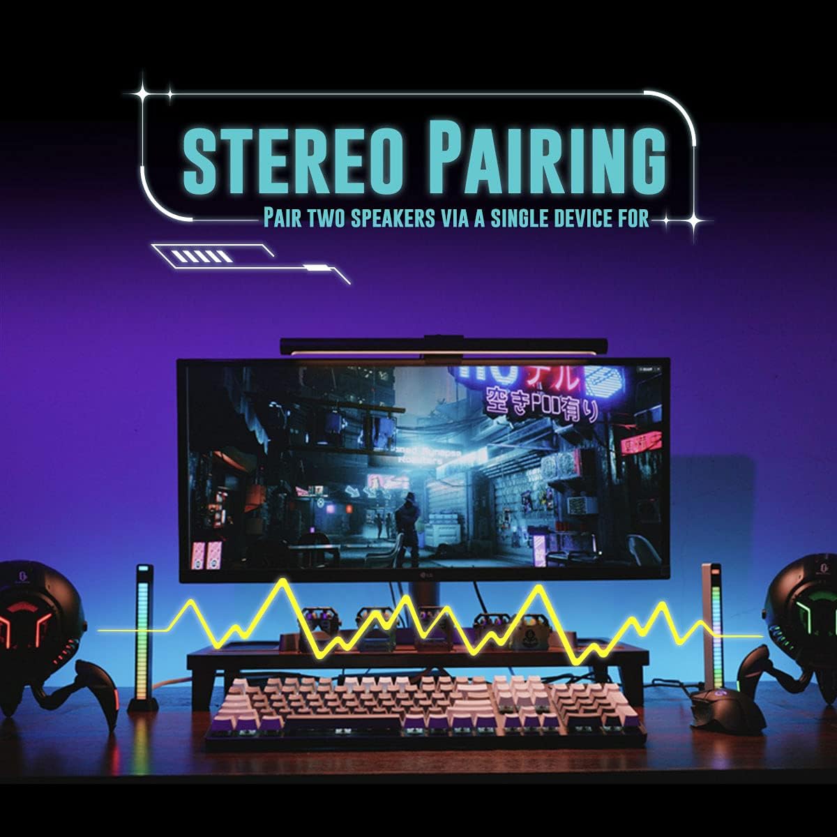 GravaStar Mars Pro Portable Bluetooth Speaker with Deep Bass & Stereo Sound | 20W Speakers with Passive Bass Radiator, 15H Battery, 6 RGB Lights, Dual Pairing And Touch Controls For Gaming, Home& Parties