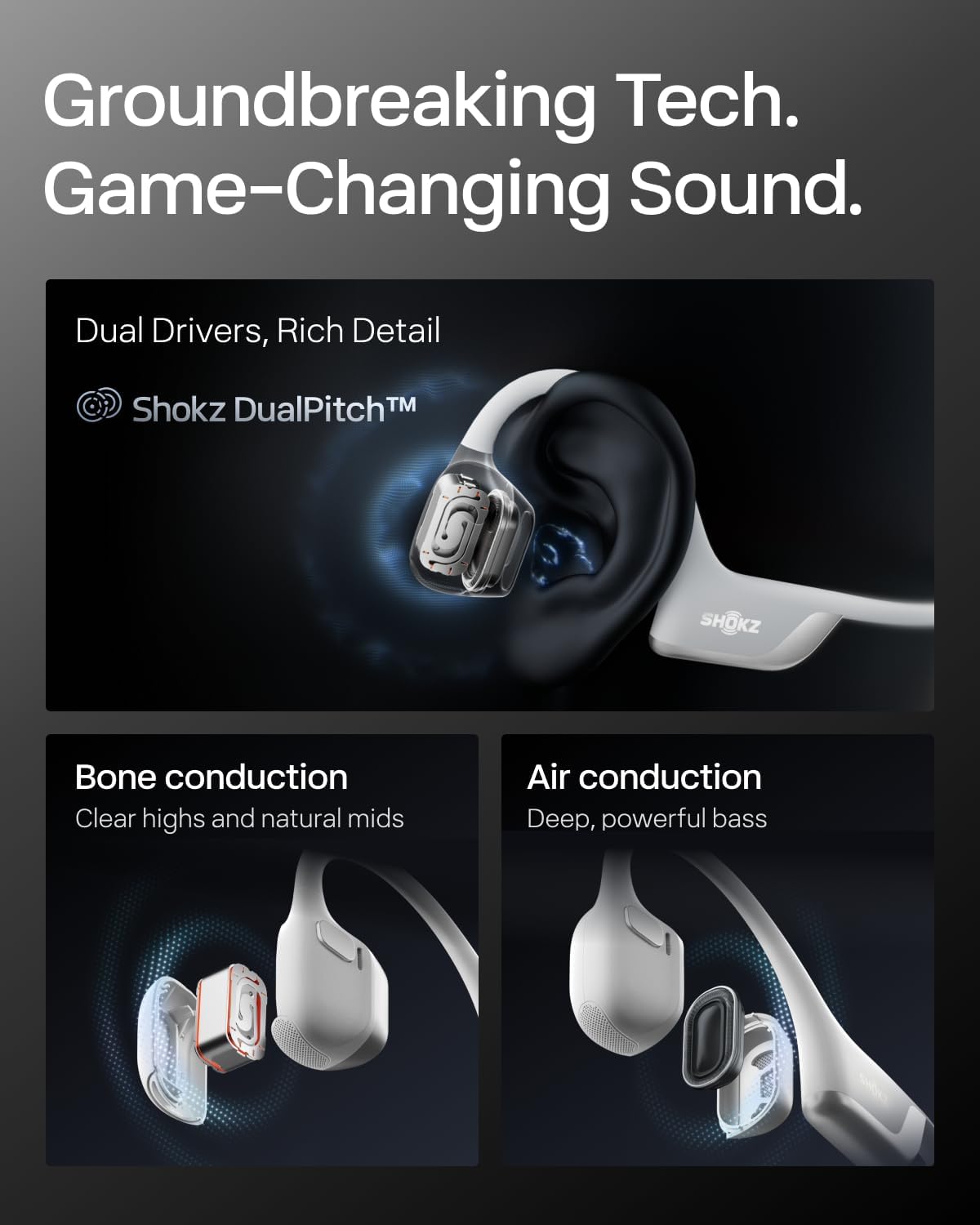 SHOKZ OpenRun Pro 2 Mini Bone Conduction Bluetooth Sport Headphones, Bundle with Reflective Strip；DualPitch premium sound；Open ear awareness; Smart Mic; IP55; 12H battery; Running/Cycling/Hiking