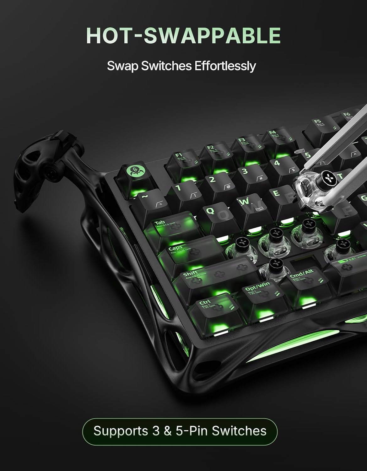 GravaStar Mercury K98 Pro 98 Keys Wireless Mechanical Gaming Keyboard | Tri-Mode, Hot Swappable Pre-Lubed Linear Switch, Gasket Mount, Creamy Sound, TFT Display & Knob, 8K, RGB Backlit for PC/Mac
