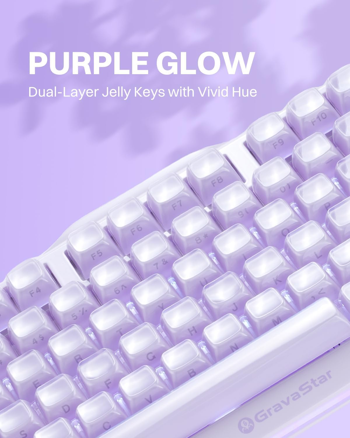 GravaStar Mercury K1 Keyboard & M1 Pro Mouse - Lavender Purple