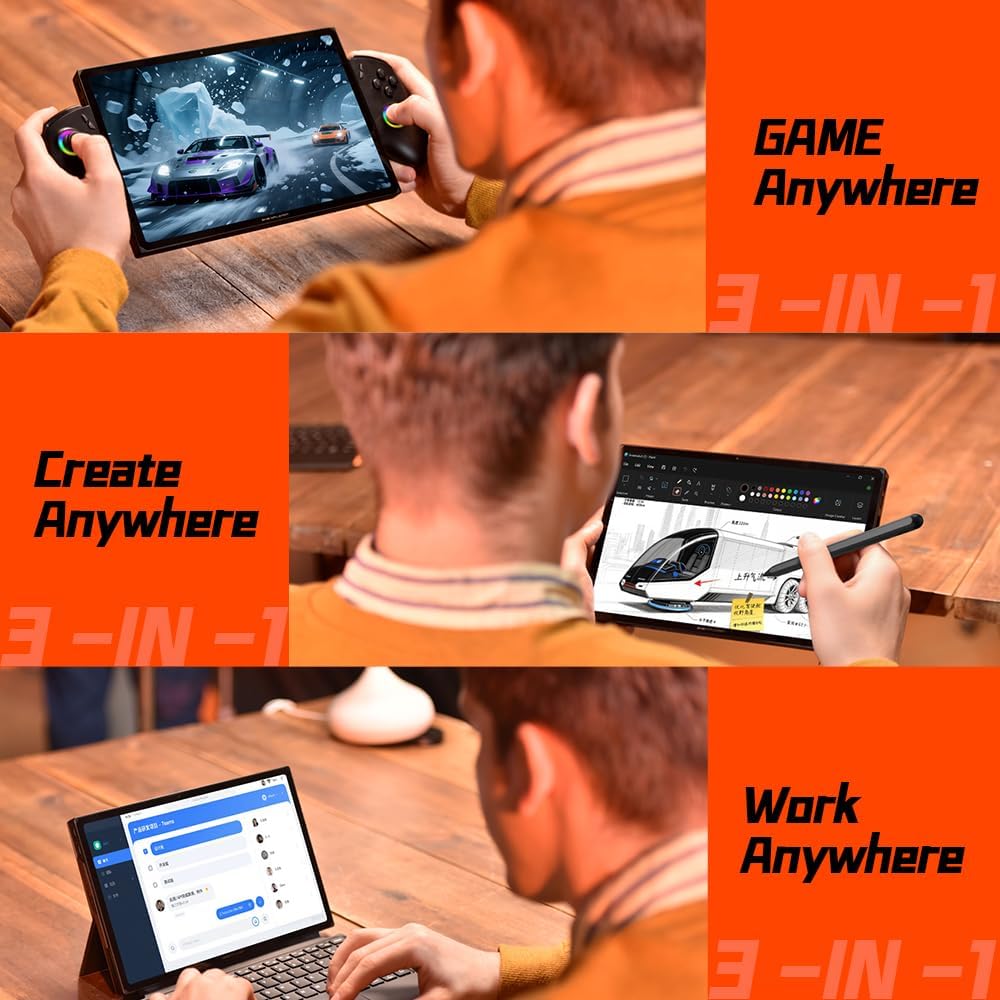 ONEXPLAYER X2 Gaming PC, Intel Arc G3 Extreme, 10.95" 120Hz, 48GB 1TB Arc B390 graphics, 2560x1600 120Hz, 48GB LPDDR5x, 1TB M.2 2280 PCIe 4.0, 65Wh battery, WiFi 7, BT 5.4, detachable controllers