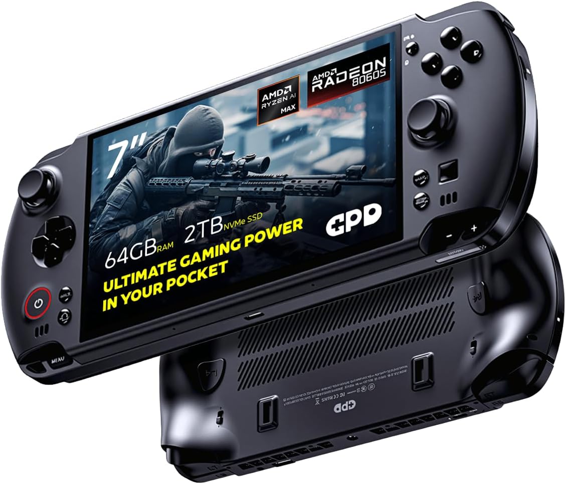 GPD Win 5 Handheld Gaming PC | AMD Ryzen AI Max+ Ryzen 395 Radeon 8060S Graphics | Portable PC for AAA Gaming and Emulation