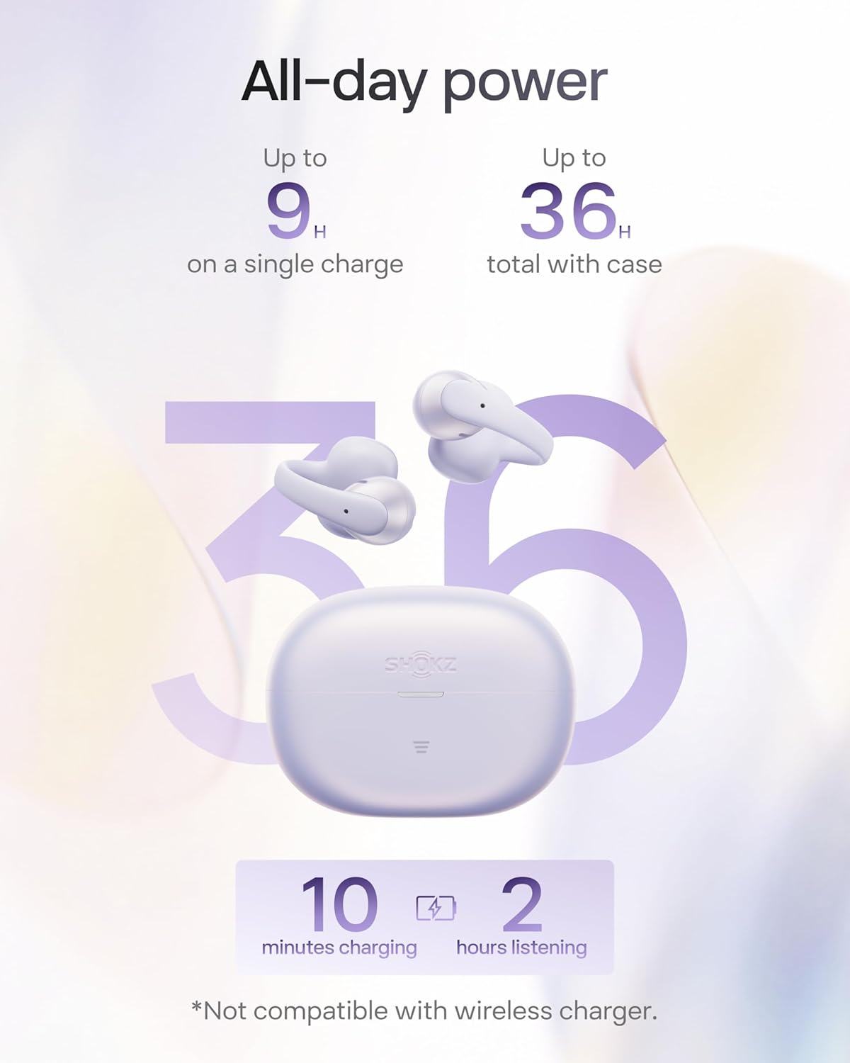 SHOKZ OpenDots Air Open-Ear Clip-On Bluetooth Earbuds, Black, Touch Control Clip on earbuds design; Secure comfortable fit; Natural balanced sound; 36H listening; Travel/Commuting/City Walk/Dancing