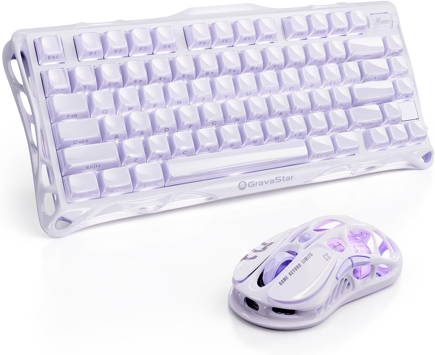 GravaStar Mercury K1 Keyboard & M1 Pro Mouse - Lavender Purple
