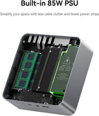 Beelink EQi13 Mini PC, Intel 13420H 8C/12T, 24GB DDR4 500G PCIe4.0 SSD Mini Computer, Desktop Computer Built-in PSU/Dual Display/4K 60Hz/WiFi6/BT5.2/HTPC/Home