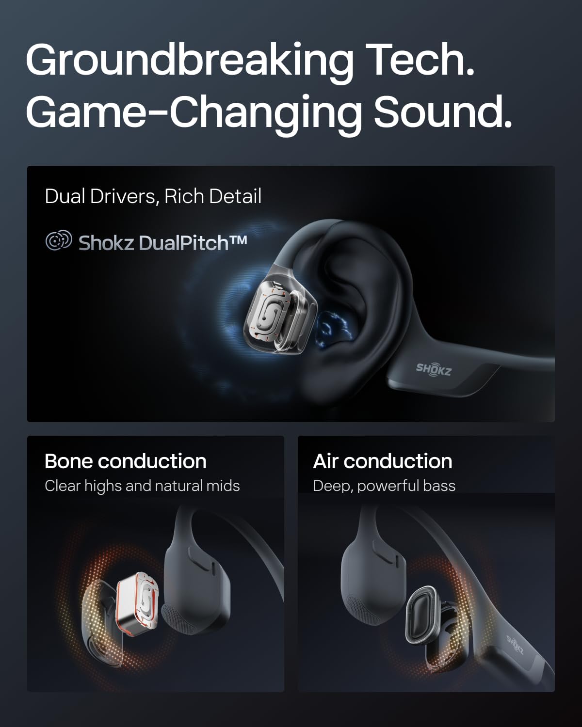 SHOKZ OpenRun Pro 2 Mini Bone Conduction Bluetooth Sport Headphones, Bundle with Reflective Strip；DualPitch premium sound；Open ear awareness; Smart Mic; IP55; 12H battery; Running/Cycling/Hiking