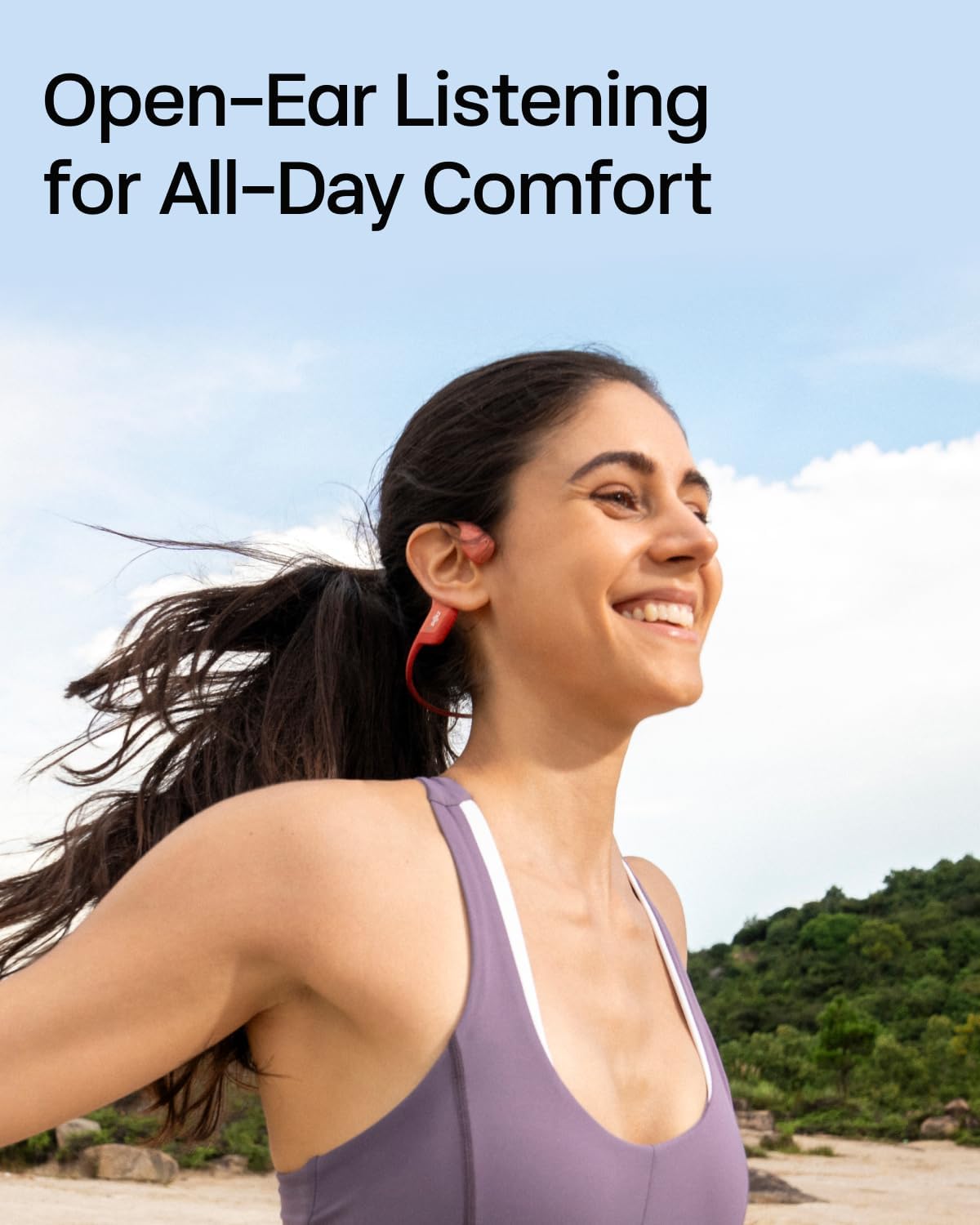 SHOKZ OpenRun Pro - Open-Ear Bluetooth Bone Conduction Sport Headphones - Sweat Resistant Wireless Earphones for Workouts and Running with Premium Deep Base - Built-in Mic, with Hair Band Bundle with Hair Band；Deep Bass；Open-ear comfort; Secure fit
