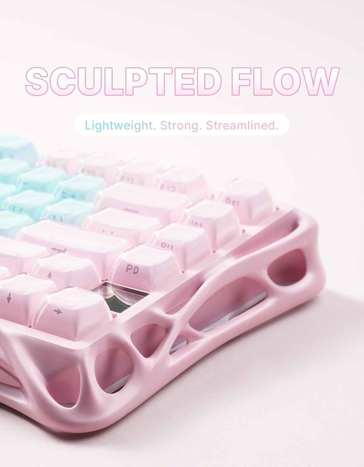 GravaStar Mercury K1 Lite 75% Wireless Mechanical Gaming Keyboard RGB | Gasket Mount, Hot Swappable Linear Switches, Creamy Sound Keyboard, 2.4GHz/USB-C/Bluetooth 5.0, for Win/Mac