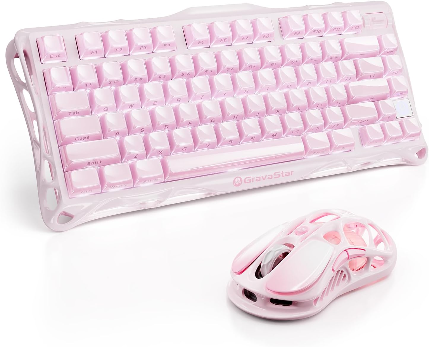 GravaStar Mercury K1 Keyboard & M1 Pro Mouse - Sakura Pink