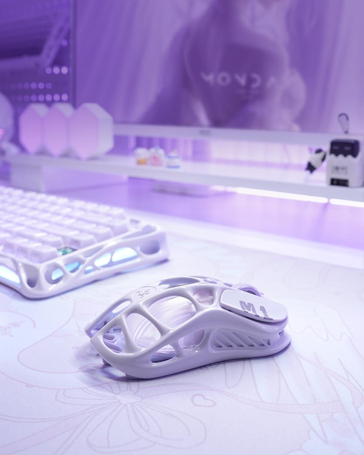 GravaStar Mercury K1 Keyboard & M1 Pro Mouse - Lavender Purple