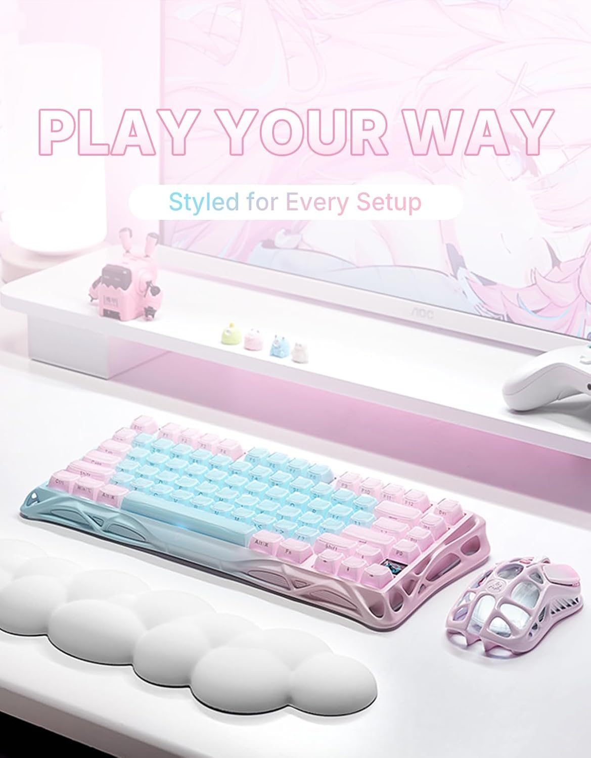 GravaStar Mercury K1 Lite 75% Wireless Mechanical Gaming Keyboard RGB | Gasket Mount, Hot Swappable Linear Switches, Creamy Sound Keyboard, 2.4GHz/USB-C/Bluetooth 5.0, for Win/Mac