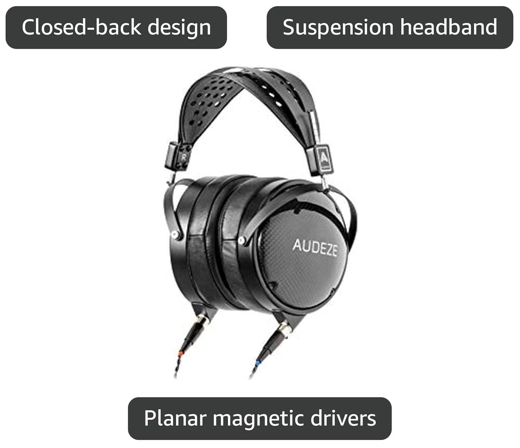 Audeze LCD-XC Over Ear Closed Back Headphone, Carbon Weave earcups with Suspension Headband, Creator Edition with Economy Carry case – New 2021 Version