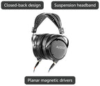 Audeze LCD-XC Over Ear Closed Back Headphone, Carbon Weave earcups with Suspension Headband, Creator Edition with Economy Carry case – New 2021 Version