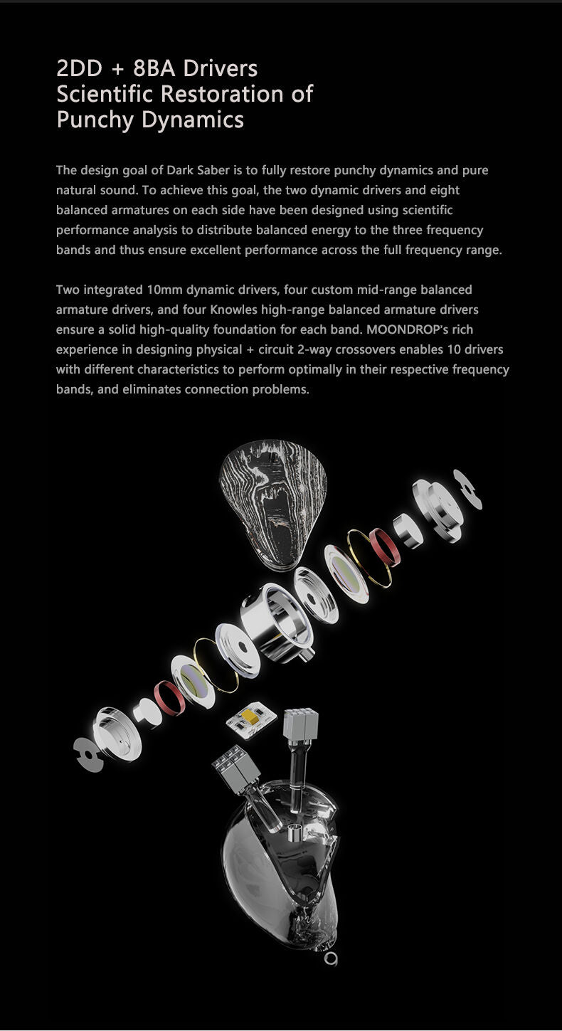 MOONDROP DARKSABER 2DD+8BA In-Ear Monitor