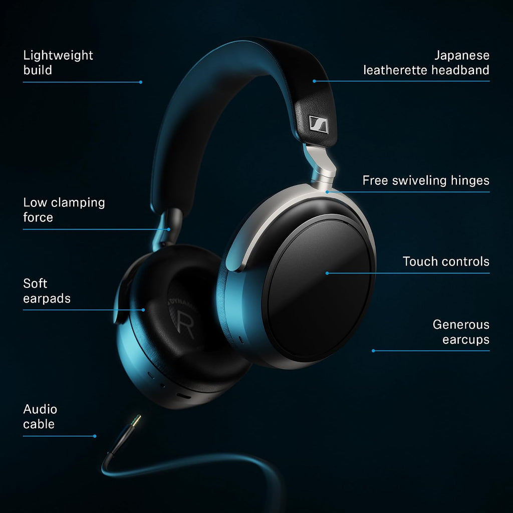 Sennheiser HDB 630 Wireless Audiophile Headphones with Incl. Hi-Res Dongle Included BTD 700 for high resolution audio, parametric EQ in-app and crossfeed function.