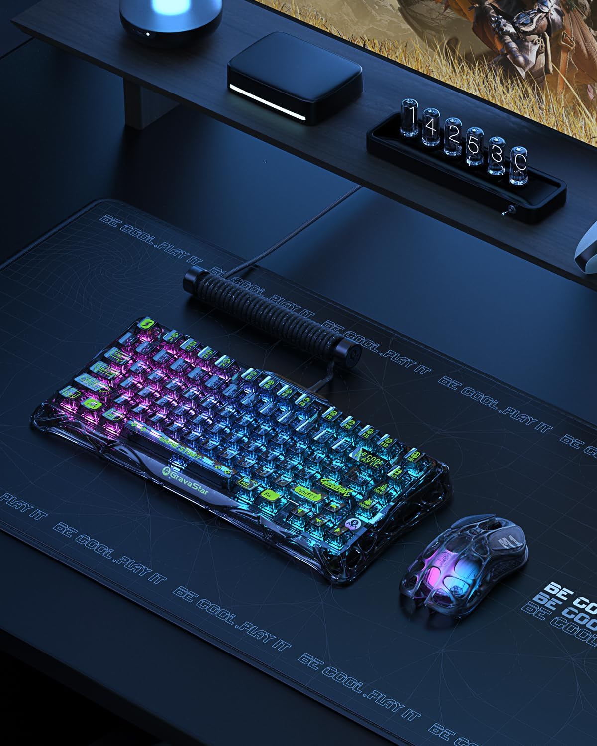 GravaStar Mercury K1 Lite Mechanical Gaming Keyboard with Mercury M2 Wireless Gaming