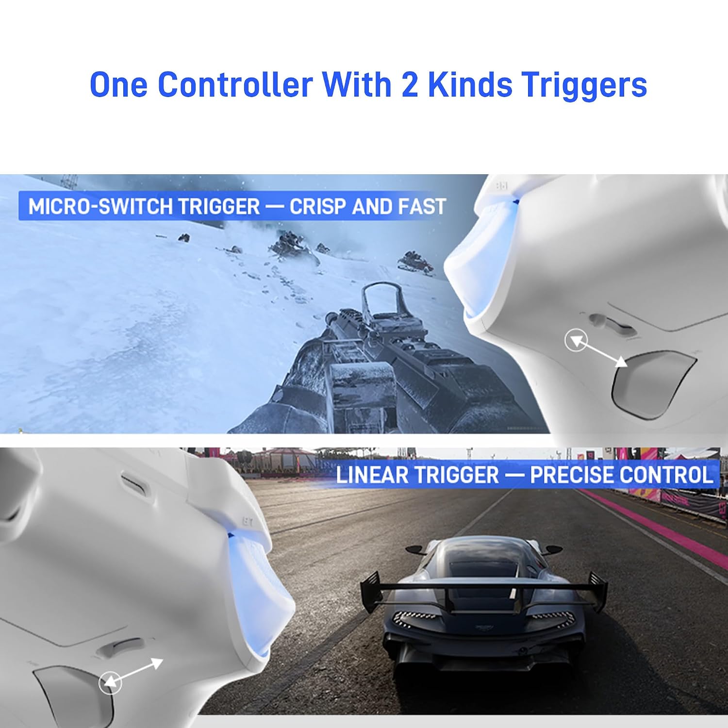 FLYDIGI Direwolf 4 PC Controller Forceflex Joystick Forceswitch Triggers | 1000Hz Report Rate, Grip Vibration, 2 Extra Customizable Bottons, 6-Axis Gyro, 800mAh Battery