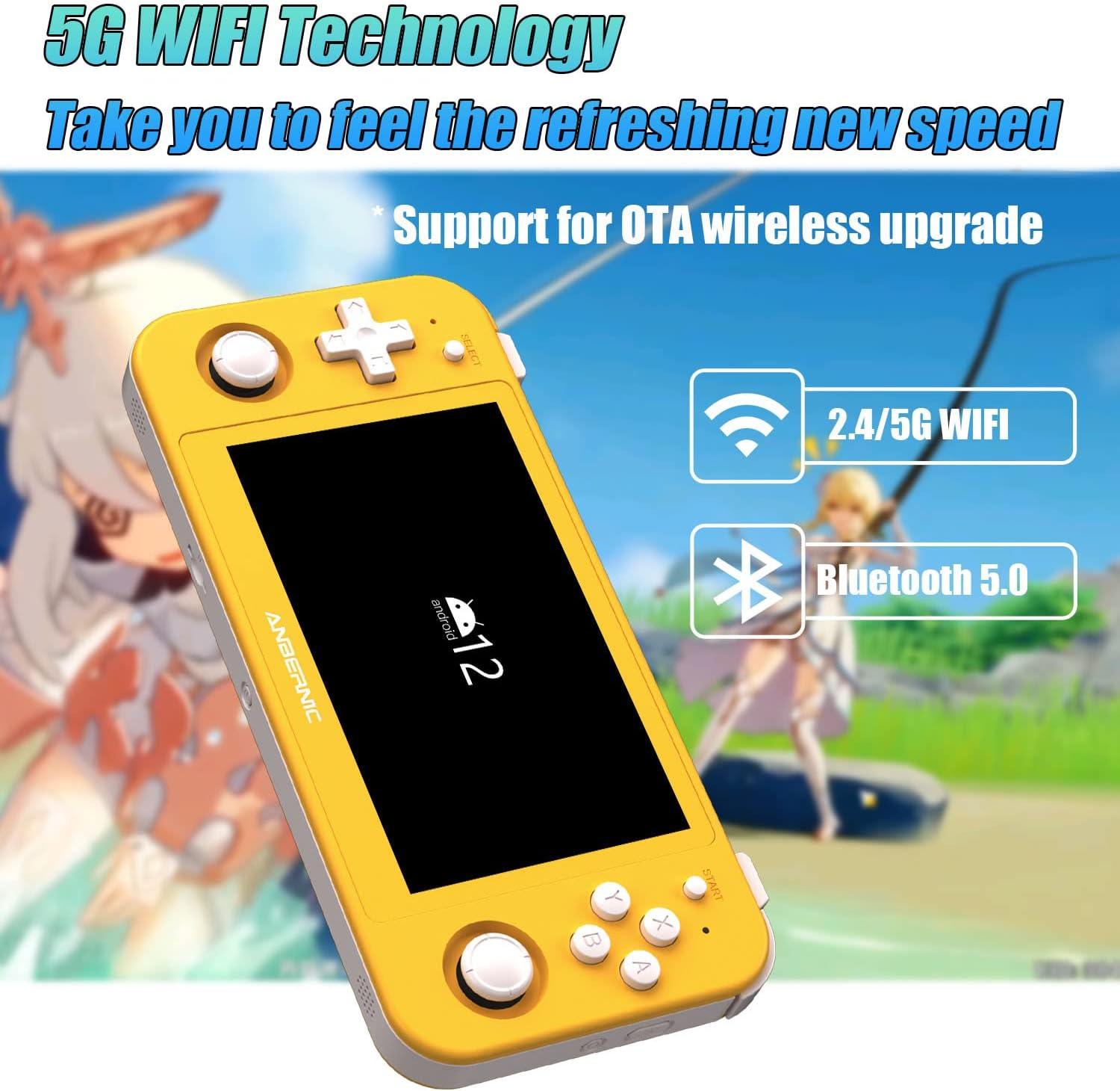 RG505 - 256GB | Console Portátil Anbernic com Tela OLED de 4,95" | Amarelo