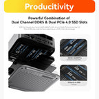 Beelink SER9 Max Mini PC, AMD Ryzen AI 7 H 350, 32G DDR5 1TB PCIe4.0 SSD Mini Computer H 350(8C/16T,5.0GHz), AMD Radeon 860M Triple Display DP&HDMI&USB4, WiFi6/BT5.2/2.5G/Home/Office