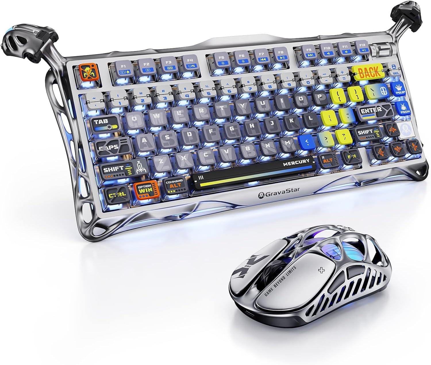 GravaStar Mercury K1 Pro Keyboard & X Pro Mouse Interstellar Silver