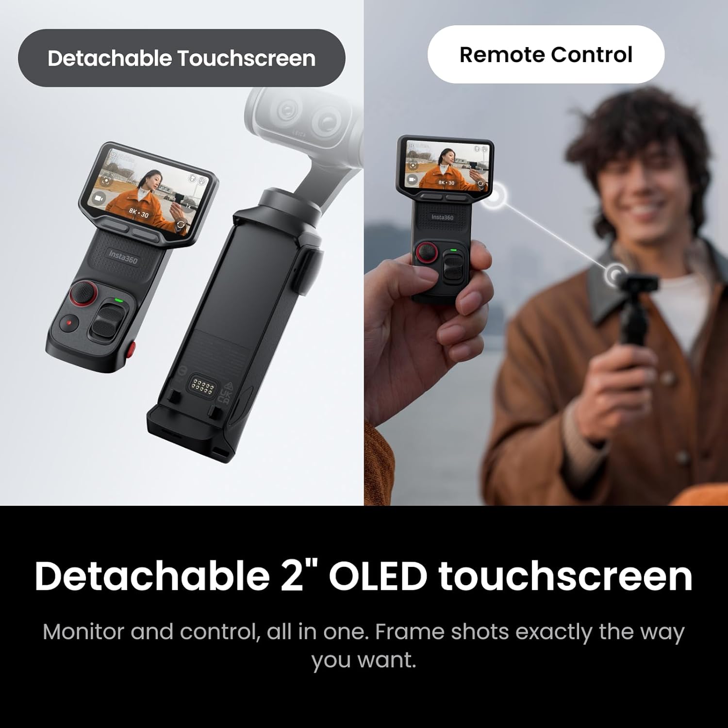 Insta360 Luna Ultra Creator Bundle - 8K Vlogging Camera with Dual Leica Lenses, 12× Zoom, 1" Sensor, Detachable 2" Touchscreen, Triple AI Chip, Pocket Gimbal Camera for Vlog Photography,