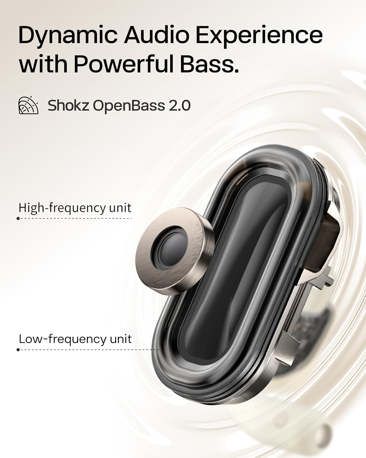 SHOKZ OpenFit 2 Open-Ear Earhook Bluetooth Earbuds,48H Playtime Bundle with Carrying Bag; Powerful bass; IP55 Water-Resistant; AI call clarity; Bluetooth 5.4; Gym/Outdoor/Home use