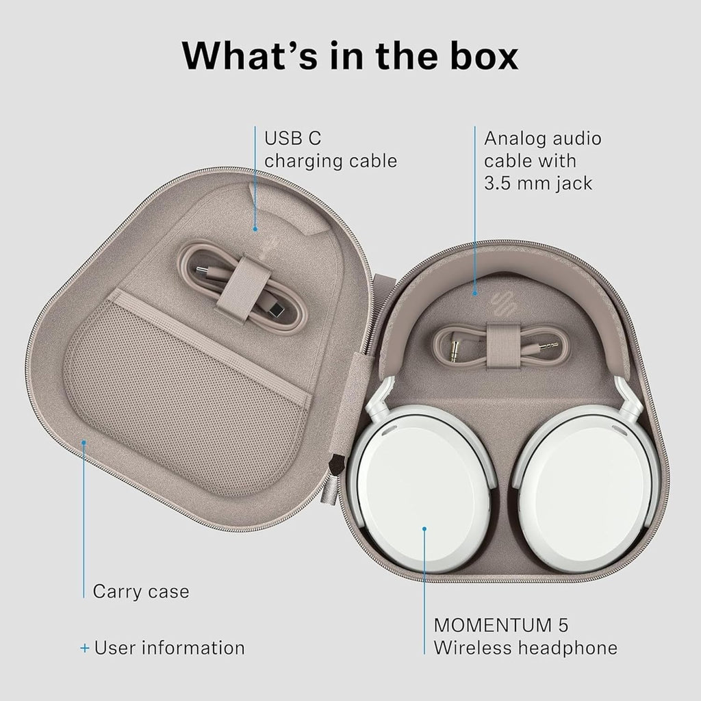 Sennheiser Momentum 5 Wireless Headphones, ANC, 56 Hr Battery