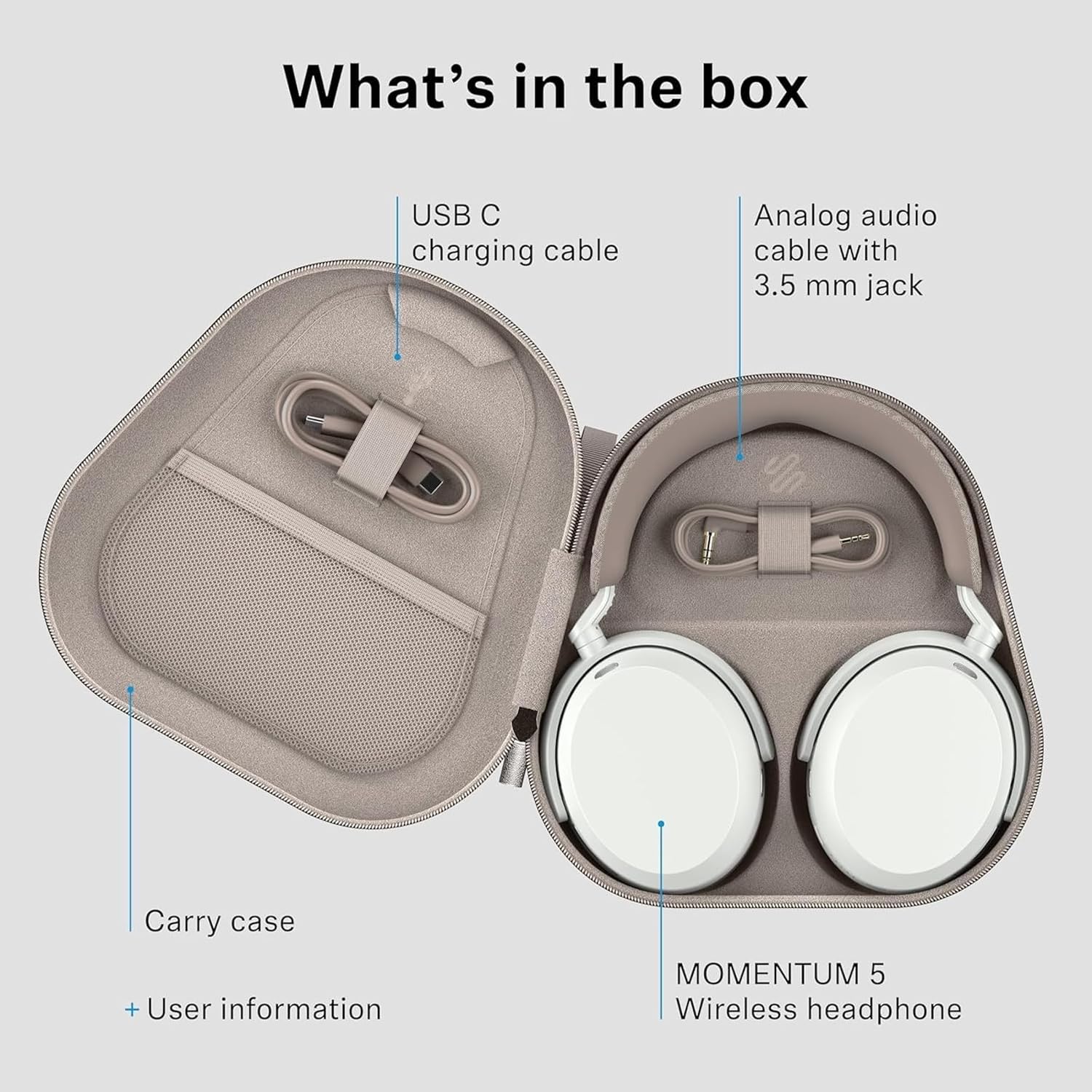 Sennheiser Momentum 5 Wireless Headphones, ANC, 56 Hr Battery