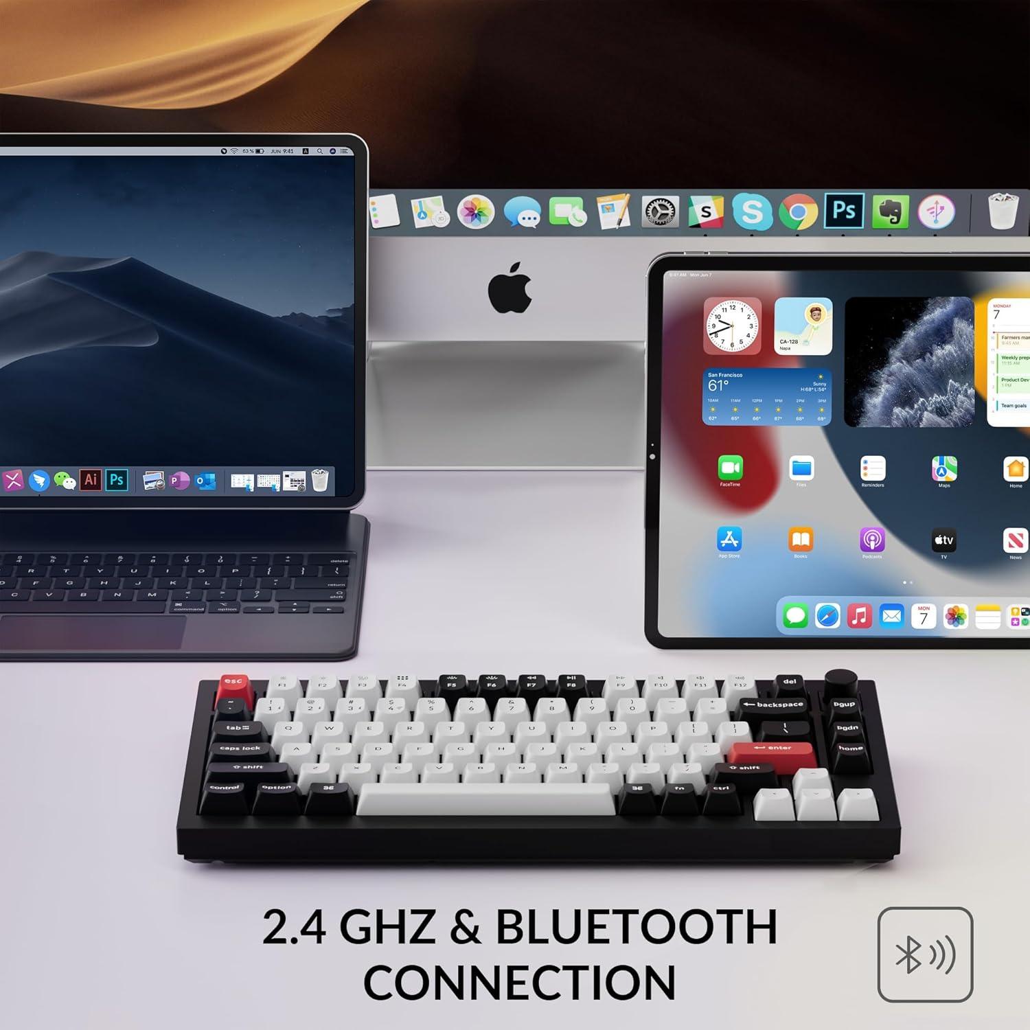 Keychron Q1 HE Teclado Mecânico Sem Fio com Switches Magnéticos Gateron e Polling Rate de 1000Hz
