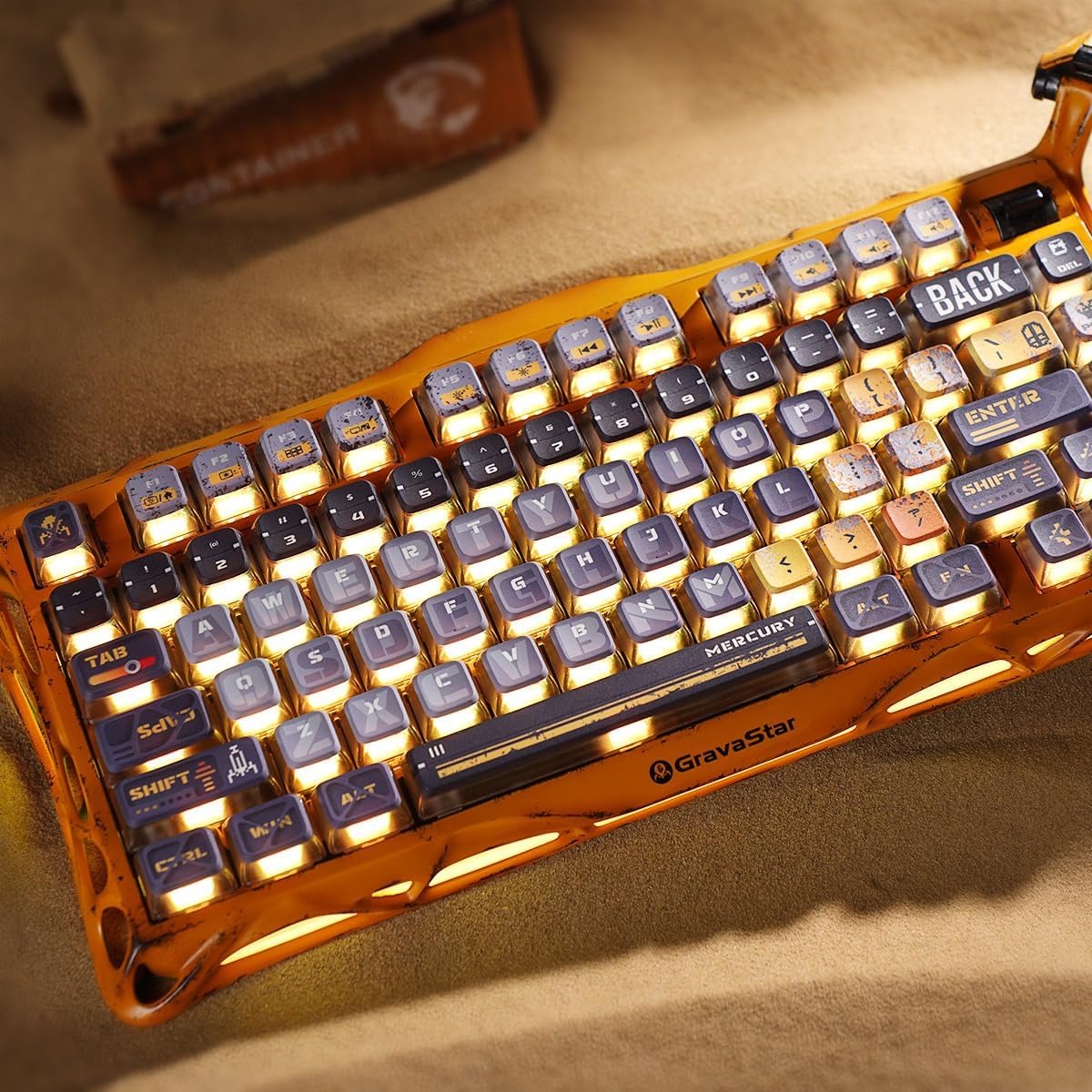 GravaStar Mercury K1 Pro Wireless Gaming Keyboard, Handcrafted Aluminum Alloy Mechanical Keyboard, 75% Layout, Hot-Swappable RGB Custom Keyboard with Linear Switches 【Battle-Worn Yellow】