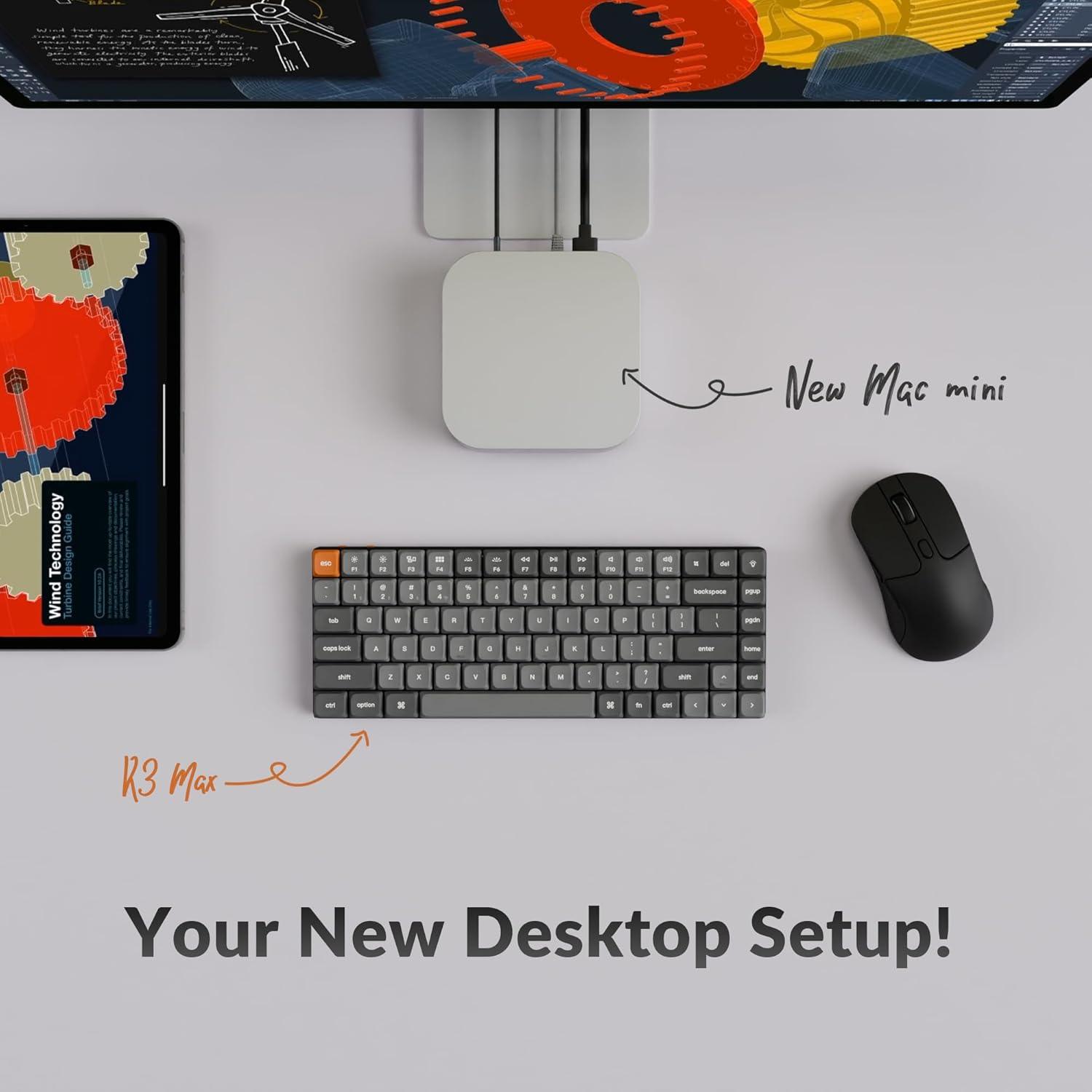 Keychron K3 Max Teclado Mecânico Low-Profile | Design Compacto 75% | Conectividade Tripla | RGB