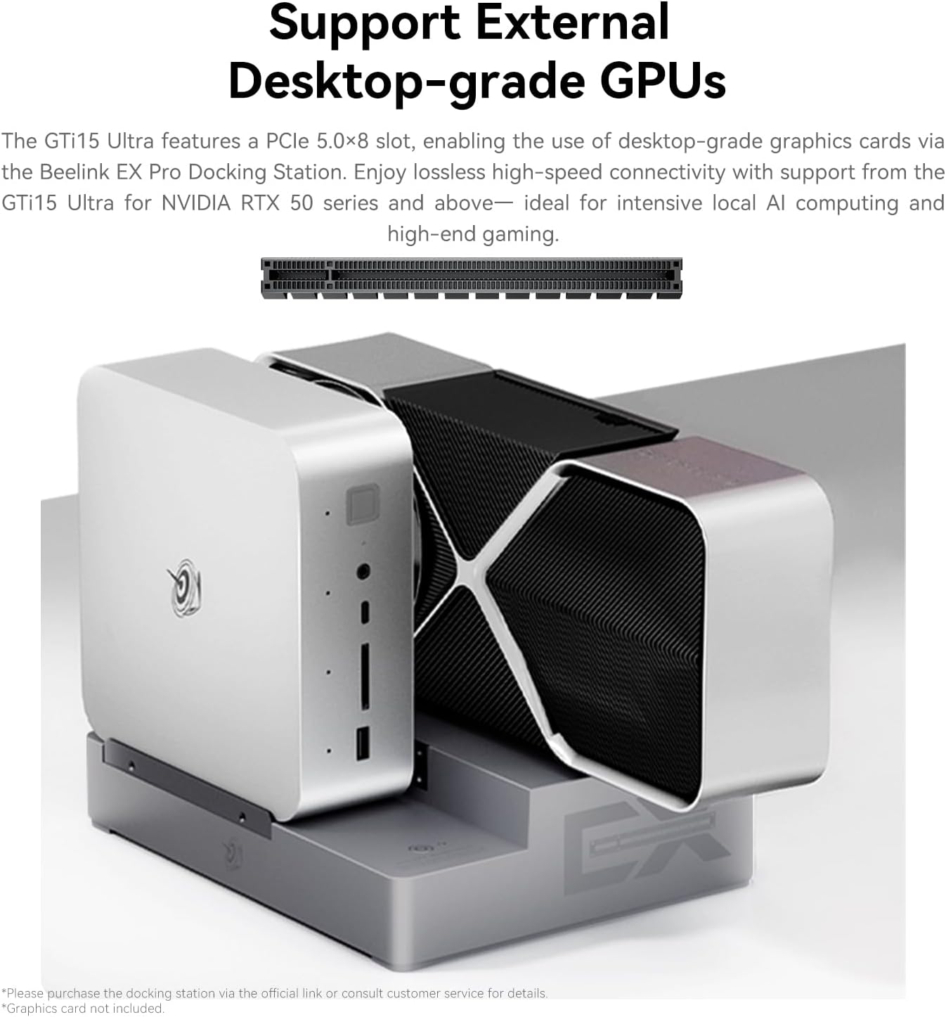 Beelink GTi15 Mini PC, Intel Ultra 9 285H 16C/16T,32G DDR5 1TB SSD Mini Computer, Triple Display HDMI&DP/USB-C/WiFi7/BT5.4/NPU/4K 144Hz/Support AI/W-11 Pro