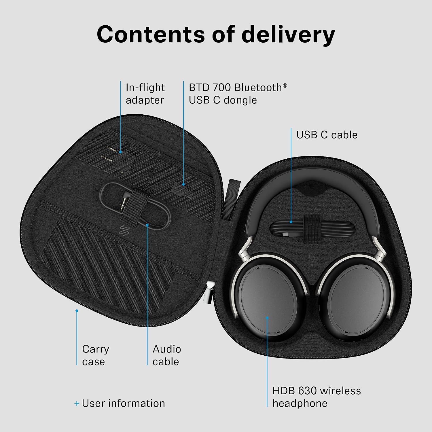 Sennheiser HDB 630 Wireless Audiophile Headphones with Incl. Hi-Res Dongle Included BTD 700 for high resolution audio, parametric EQ in-app and crossfeed function.