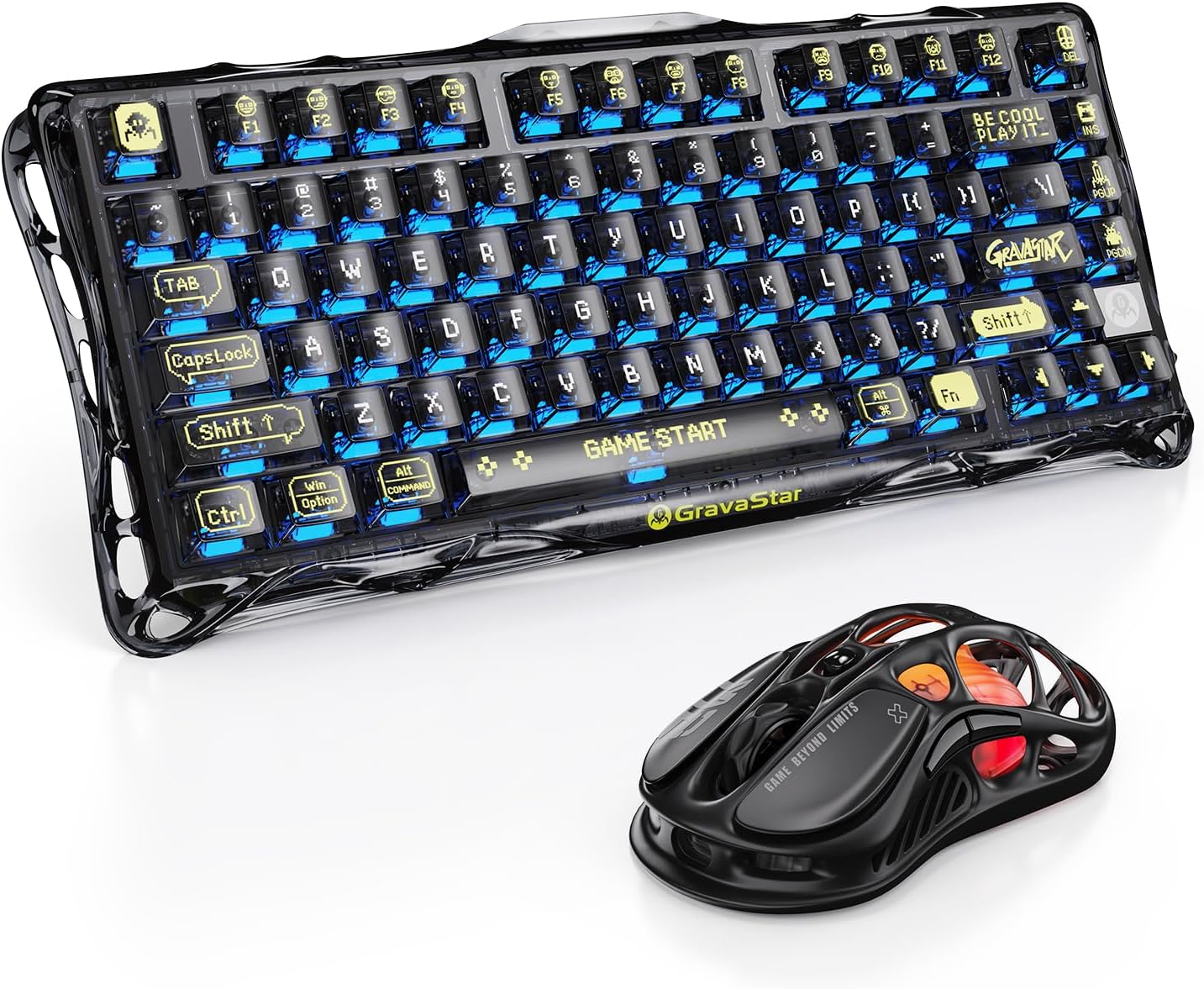 GravaStar Mercury K1 Lite Mechanical Gaming Keyboard with Mercury M2 Wireless Gaming