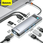 Adaptador Baseus Estação de Ancoragem USB-C HUB 8 em 1 com HDMI 4K | 100W