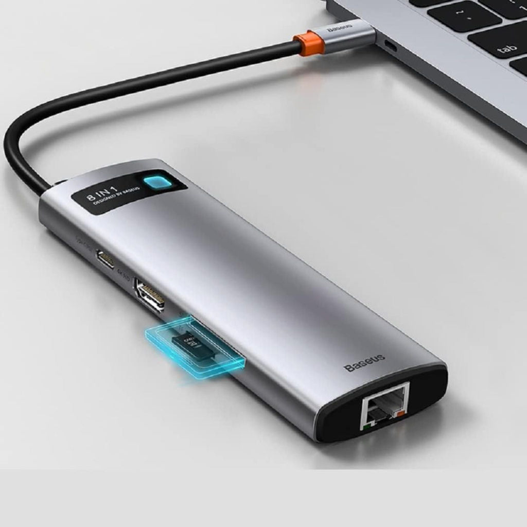 Adaptador Baseus Estação de Ancoragem USB-C HUB 8 em 1 com HDMI 4K | 100W
